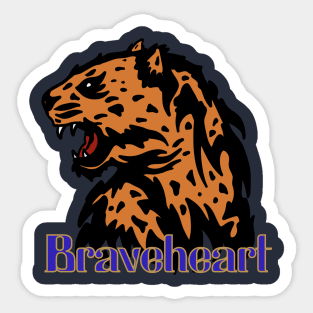 The Brave Tiger King of Jungle Sticker